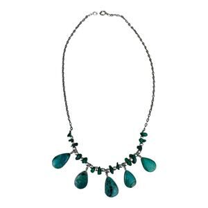 Turquoise Necklace Beaded Teardrop Southwest Western Jewelry Semi-Precious Stone